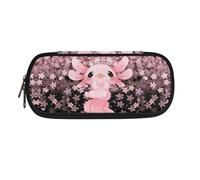 ASQVTIFE Astuccio per la scuola, per ragazze e ragazzi, grande capacità, con scomparti, organizer da scrivania, Rosa Axolotl Cherry Blossom, L8.8x W1.7x H4.1inches, Zaino per bambini
