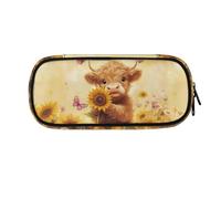 ASQVTIFE Astuccio per la scuola, per ragazze e ragazzi, grande capacità, con scomparti, organizer da scrivania, Girasole Highland Mucca, L8.8x W1.7x H4.1inches, Axolotl Notte stellata