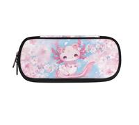 ASQVTIFE Astuccio per la scuola, per ragazze e ragazzi, grande capacità, con scomparti, organizer da scrivania, Carino Axolotl, L8.8x W1.7x H4.1inches, Zaino per bambini