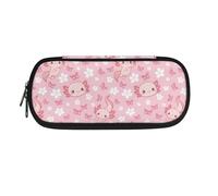 ASQVTIFE Astuccio per matite per bambini, astuccio con scomparti, astuccio per matite e penne, Axolotl, L8.8x W1.7x H4.1inches, Con tasca per il