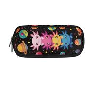 ASQVTIFE Astuccio per matite per bambini, astuccio con scomparti, astuccio per matite e penne, Axolotl colorato, L8.8x W1.7x H4.1inches, Con tasca per il