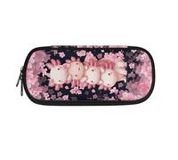 ASQVTIFE Astuccio per matite per bambini, astuccio con scomparti, astuccio per matite e penne, Axolotl Sakura, L8.8x W1.7x H4.1inches, Con tasca per il