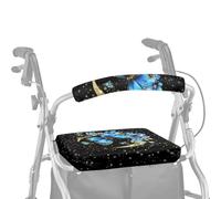 ASQVTIFE Blue Butterfly Rollator Walker con copertura di protezione per sedile, universale, per deambulatori e schienali, copertura per maniglia per deambulatori e roll-bar per deambulatori