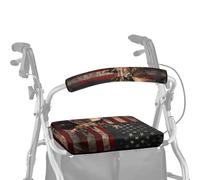 ASQVTIFE Copertura con bandiera americana per deambulatore con sedile 4 luglio decorazioni per deambulatori per sedile e schienale, universale, per deambulatore e schienale, decorazione patriottica