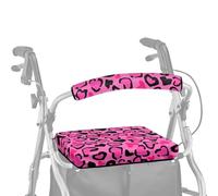 ASQVTIFE Copri maniglia per deambulatori con stampa leopardata per anziani rosa cuore deambulatore deambulatore copertura per maniglie da donna per deambulatori