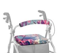 ASQVTIFE Coprisedile bianco Cat Drive Rollator Walker per Lady Cute Animal Roller Walker Accessori per anziani con ruote di seduta Copri maniglia per camminatori rimovibile lavabile