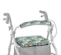 ASQVTIFE Coprisedile e schienale per deambulatore con bracciolo, accessori per deambulatori pieghevoli con sedile, copertura antipolvere morbida per anziani in vita assistita, 2 pezzi