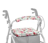 ASQVTIFE Coprisedile per deambulatore a pois, per deambulatori da donna, con motivo floreale, copertura morbida antipolvere per anziani in vita assistita, 2 pezzi