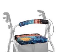 ASQVTIFE Coprisedile per deambulatore con bandiera americana con braccioli, per sedile e schienale, decorazioni per il 4 luglio, coprisedia e schienale, per uomo e donna, accessori decorativi