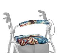 ASQVTIFE Coprisedile per deambulatore con bandiera americana con bracciolo, deambulatore e deambulatore, per anziani, decorazione per il 4 luglio, universale, accessori decorativi