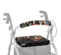 ASQVTIFE Coprisedili per deambulatori a forma di fungo con farfalla per anziani deambulatori con copertura protettiva morbida antipolvere per anziani in vita assistita 2 pezzi roll bar copertura per