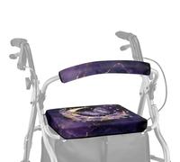 ASQVTIFE Coprisedili per deambulatori in marmo viola per deambulatori Lady Butterfly con copertura protettiva morbida antipolvere per anziani in vita assistita 2 pezzi coperture per maniglie per