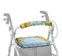 ASQVTIFE Coprisedili per sedia a rotelle da donna, con motivo margherita, copertura morbida antipolvere per anziani in vita assistita, 2 pezzi, copri maniglie per deambulatori