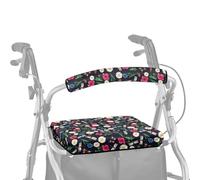 ASQVTIFE Coprisedili universali per deambulatori con stampa di margherite per anziani, con motivo a farfalla, coprischienale e schienale, per deambulatori e deambulatori, antipolvere, in tessuto