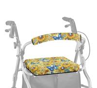 ASQVTIFE Girasole lavabili per donna con coprisedili blu farfalla Walker Covers per sedile e schienale morbido copertura antipolvere per anziani in vita assistita 2 pezzi