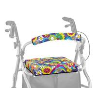 ASQVTIFE Highland Cow Walker Coprisedile con braccioli, set di coprisedili e schienali, per anziani in vita assistita, hippie e loto, per camminatori