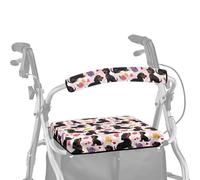 ASQVTIFE Hippie Flowers Rollator Walker con copertura di protezione per sedile per deambulatore da donna con bracciolo Walker Accessori per deambulatore pieghevole con accessori per sedile Decor