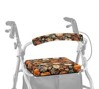 ASQVTIFE Pumpkin Rollator Walker con copertura di protezione per anziani, con margherita bianca, coprischienale e coprischienale, per uomini e donne, copri maniglia per camminatori