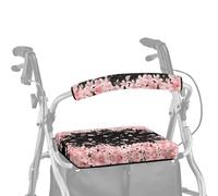 ASQVTIFE Romance Cherry Blossom - Set di coprisedili per deambulatori e deambulatori per anziani, coprischienale e coprischienale, per anziani in vita assistita