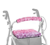 ASQVTIFE Set di 2 coprisedili per deambulatori con fiori di ciliegio, coprischienale e coprischienale per anziani in vita assistita, morbidi e antipolvere, per anziani in vita assistita