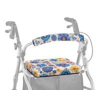 ASQVTIFE Set di coprisedili per deambulatori hippie con motivo floreale e coprischienale per deambulatori da donna, per anziani in vita assistita, copri maniglie per camminatori