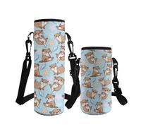 ASQVTIFE Simpatico trasportino per bottiglia d'acqua con tracolla da 500 ml con custodia isolata per bottiglia d'acqua borsa borsa da esterno Kawaii Animal Hydro Bags Crossbody per bambine e ragazzi