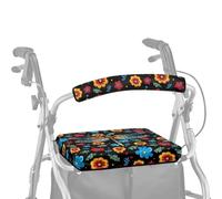 ASQVTIFE Walker blu con stampa farfalla per anziani con coprisedili per donna farfalla roller walker accessori per anziani con ruote sedile morbido copertura antipolvere per anziani in vita assistita