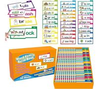 ASQzhuLIWing 30pcs Reading Rhyme Flip Book, Libro di costruzione del vocabolario, scheda flash del vocabolario ABC, scheda di parole visive, adatta per l'istruzione, la lettura, l'interazione