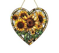 ASQzhuLIWing Finestra di girasole arte appesa Ama trappola per luce a forma di cuore Adatta per la famiglia e gli amici del Ringraziamento di San Valentino per la festa della mamma Regali di Natale