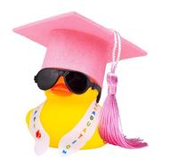 ASQzhuLIWing Paperelle di Gomma Rubber Duck Regalo Laurea con Diploma e Cappello mini paperelle Occhiali da sole Regali Dr Duck per la Laurea Regalo di Esame Superato (rosa-nero)