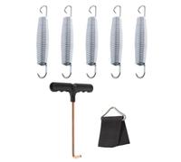 AsrMyjcx 5 Pezzi Molla Trampolino Universale Set Completo Ricambio Accessori Gancio Attrezzo Lega Installazione Facile Adatta per Uso Domestico Fitness Esterno, Primavera 13,5 cm