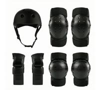 AsrMyjcx 7 Pezzi Casco con Protezioni Polsi | Involucro Esterno Rigido, Casco con Ginocchiere e Gomitiere, Resistente agli Urti, Set Protettivo Gomitiere