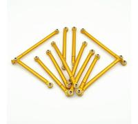 AsrMyjcx 8 Pezzi Braccetti di Sospensione con Giunto Sferico Rigido Tiranti in Metallo Resistente Tirante Sterzo con Inserti Circolari per Modellisti, Oro, 8 Pezzi