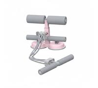 AsrMyjcx Abdominal Macchina Addominali con Ventosa Dispositivo Sit Up Allenamento Core Elastici 4 Livelli Rulli Imbottiti Antiscivolo Struttura Base Stabile, Rosa, Rosa Pesca
