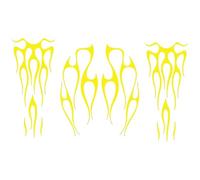 AsrMyjcx Adesivi Serbatoio Strisce Decorative Fiamma Decalcomanie Parafango Kit Carrozzeria con Forte Aderenza Adatto per Aumentare La Riconoscibilità, Giallo