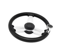 AsrMyjcx Boat Steering Wheel Antiscivolo Professionale Ergonomico Direzione Resistente in Lega di Alluminio Adatto a Yacht Barche Pesca Viaggio Nautico, 37 Cm con Manico