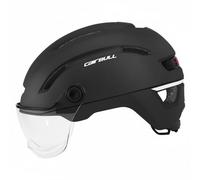 AsrMyjcx Casco da con Schiuma E Calotta PC per Assorbimento Impatti Certificato Adatto Pendolarismo Commissioni Viaggi Del Fine Settimana, Nero Opaco, L 59-61cm