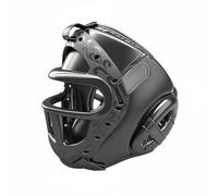 AsrMyjcx Casco Protettivo con Imbottitura Spessa Visiera Frontale Fodera Ventilata Materiale PU Adatto a Esercizi Intensivi Adulti E Bambini Pratiche di, Nero, M