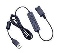 AsrMyjcx Connettore a Sgancio Rapido per Cuffie, Cavo QD a Spina USB, Softphone, Controllo Silenziamento Microfono Laptop, Adattatore per PC per Volume Altopar, Interfaccia QD