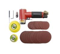 AsrMyjcx Mini Levigatrice Pneumatica Pneumatica Compatta Smerigliatrice Angolare Ergonomica Lucidatrice per Officina, Rosso, 2 Cuscinetti 20 Carte