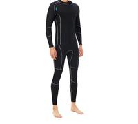 AsrMyjcx Muta Subacquea Donna Completo Immersione Neoprene 3mm Nuoto Surf Protezione Solare Asciugatura Rapida Antivento Comfort Elastico Adatta per Acque Aperte Triathlon Piscina, M, Uomo Nero