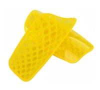 AsrMyjcx Parastinco Calcio Bambini Protezione Massima Anatomica Ventilazione Ottimale Riduzione Urti Grazie a Cuscino EVA Adatto a Partite Scolastiche Preparazione Gare, Giallo, L
