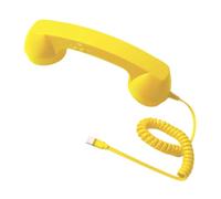 AsrMyjcx Ricevitore Telefono Retro con Microfono Incorporato E Altoparlante Maniglia Telefono Cablate Funzione Multifunzione in Materiale Pp Ergonomico per Acc, Giallo