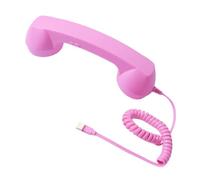 AsrMyjcx Ricevitore Telefono Retro con Microfono Incorporato E Altoparlante Maniglia Telefono Cablate Funzione Multifunzione in Materiale Pp Ergonomico per Acc, Rosa