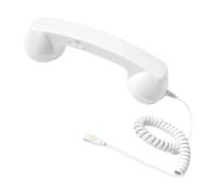 AsrMyjcx Ricevitore Telefono Retro con Microfono Incorporato E Altoparlante Maniglia Telefono Cablate Funzione Multifunzione in Materiale Pp Ergonomico per Acc, Bianco