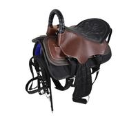 AsrMyjcx Set Sella da Cavallo Completo, Sedile da Equitazione, Set di Finimenti Equestri, Cuscino Ammortizzante, Antiscivolo, Resistente all'Usura,