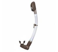 AsrMyjcx Snorkel in Silicone Tubo da Immersione Boccaglio Respiratore Struttura Morbida Inodore con Valvola Inferiore di Scarico E Attacco Alla Maschera Adatto, Marrone