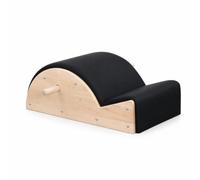 AsrMyjcx Spine Correction Device Dispositivo Posturale Colonna Curva Pilates Supporto Schiena in Legno con Superficie Morbida PU Adatto per Esercizi a Pavimento, Nero Classico