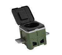 AsrMyjcx Toilette Portatile con Coperchio Sgabello Pieghevole da Campeggio Viaggio Struttura in PP Ergonomica Facile Manutenzione Adatta a Escursioni Viaggi Au, Verde