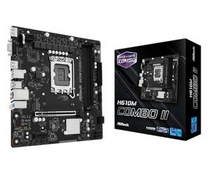 ASRock H610M Combo II - Scheda madre Micro-ATX LGA1700 Intel 14e/13e/12e Gen - Combo DDR5 x2 o DDR4 x1, x1 PCIe 5.0, x1 M.2 PCIe 3.0x4, HDMI/DP/VGA